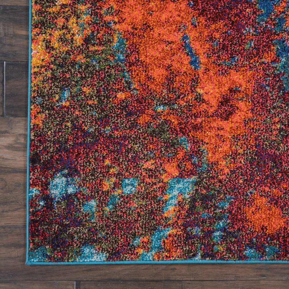4' X 6' Atlantic Abstract Power Loom Non Skid Area Rug
