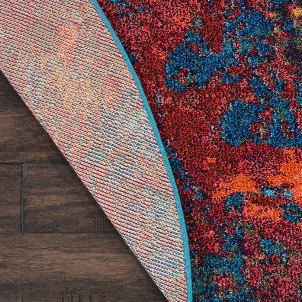 4' X 4' Atlantic Round Abstract Power Loom Non Skid Area Rug