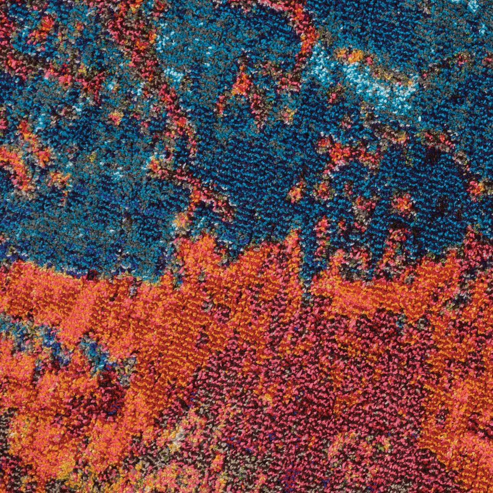 4' X 4' Atlantic Round Abstract Power Loom Non Skid Area Rug