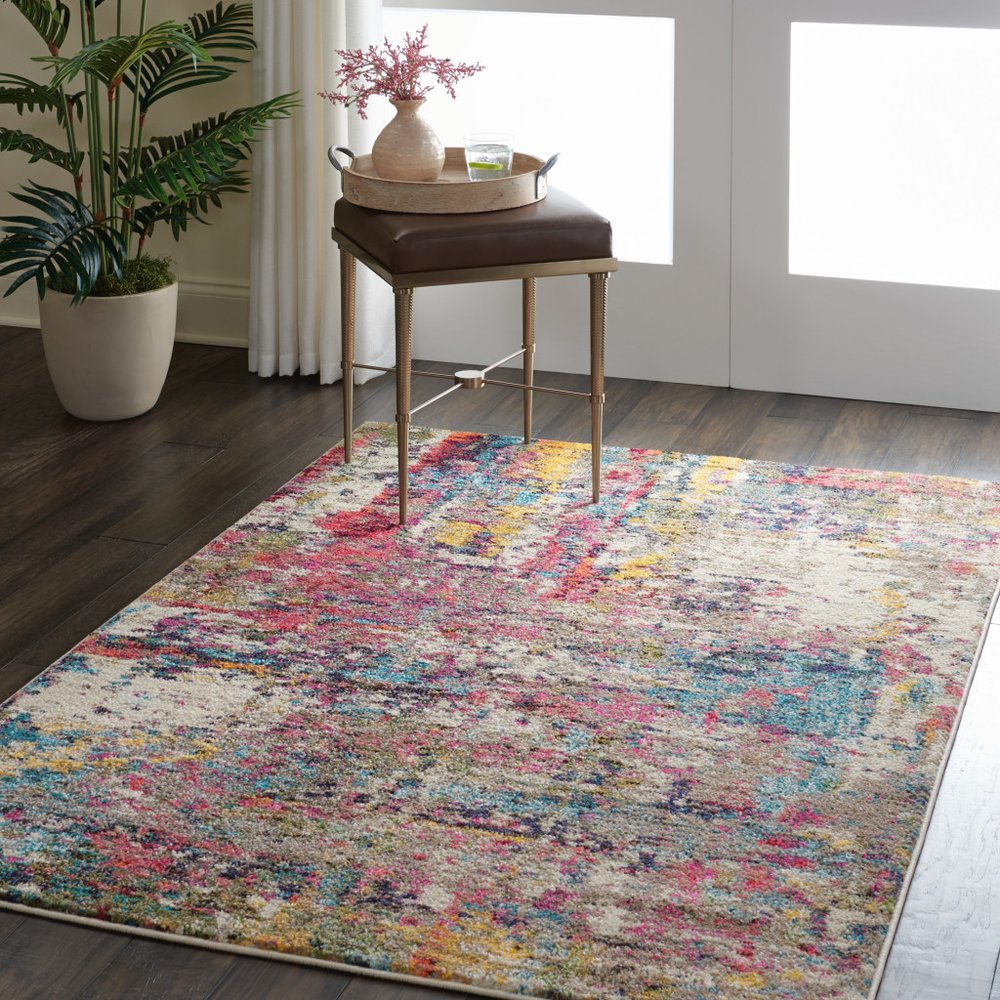 4' X 6' Sunset Abstract Power Loom Non Skid Area Rug