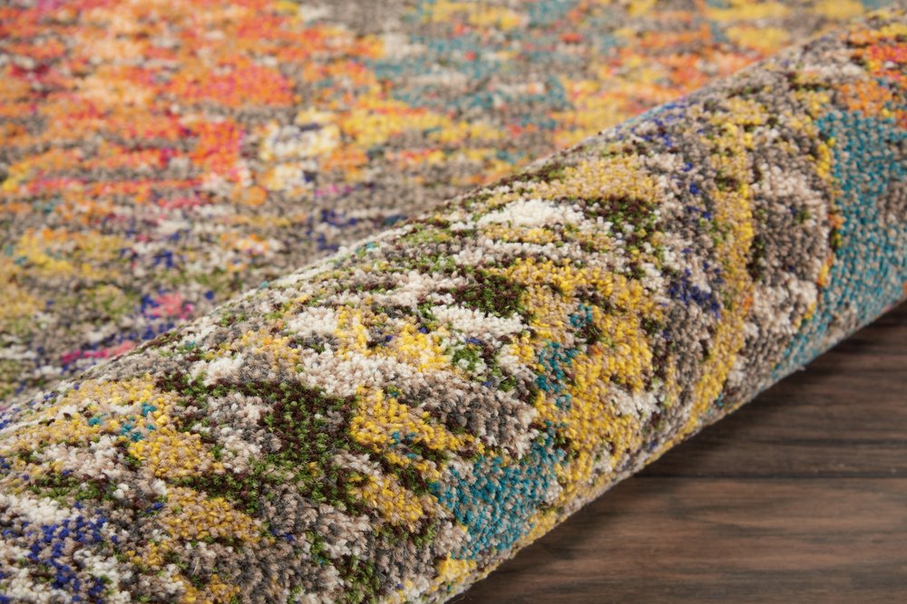 5' X 7' Sunset Abstract Power Loom Non Skid Area Rug