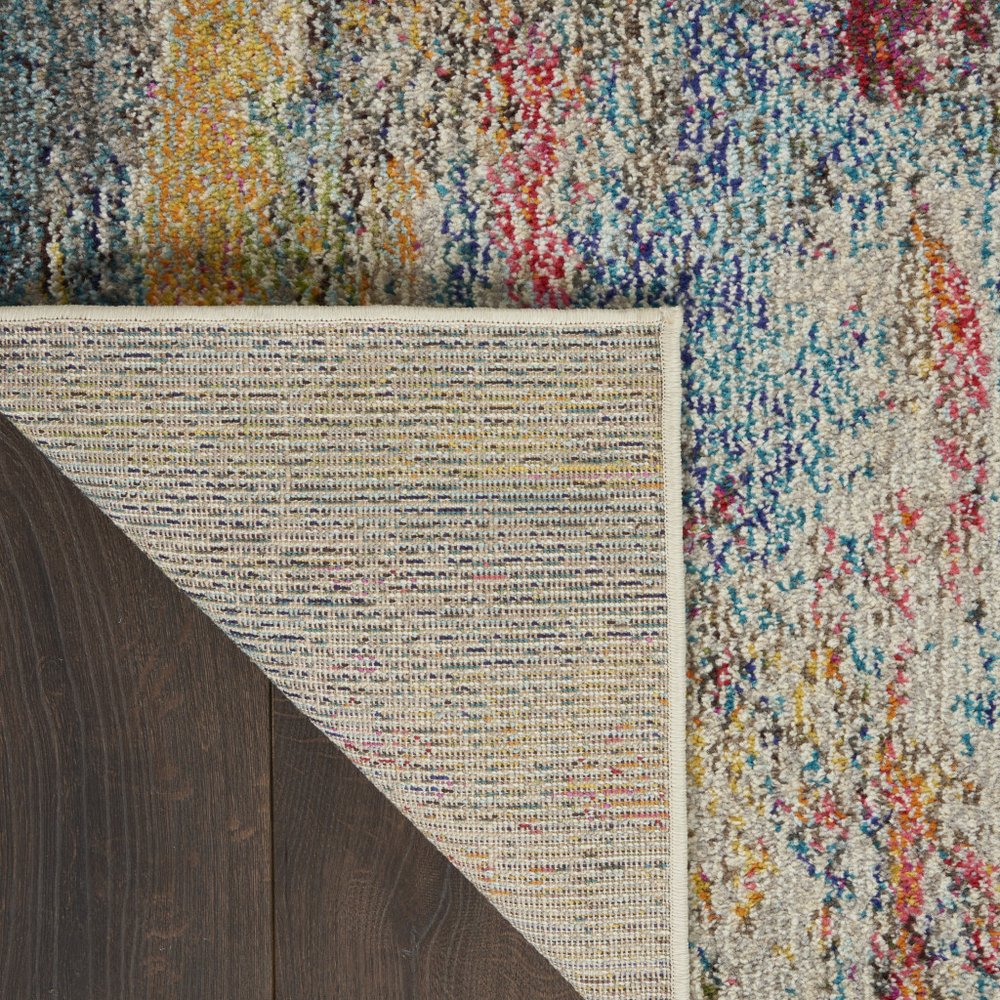 4' X 6' Blue And Ivory Abstract Distressed Area Rug