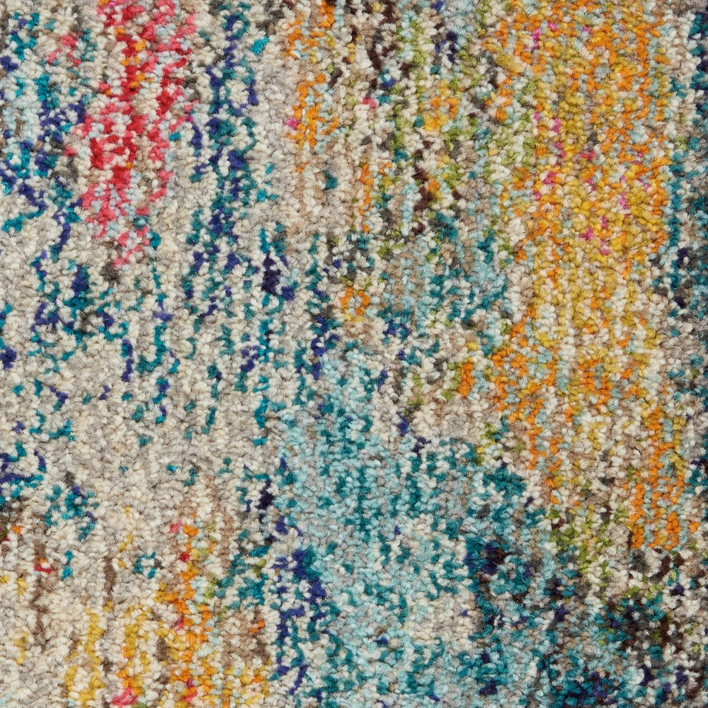 4' X 6' Blue And Ivory Abstract Distressed Area Rug