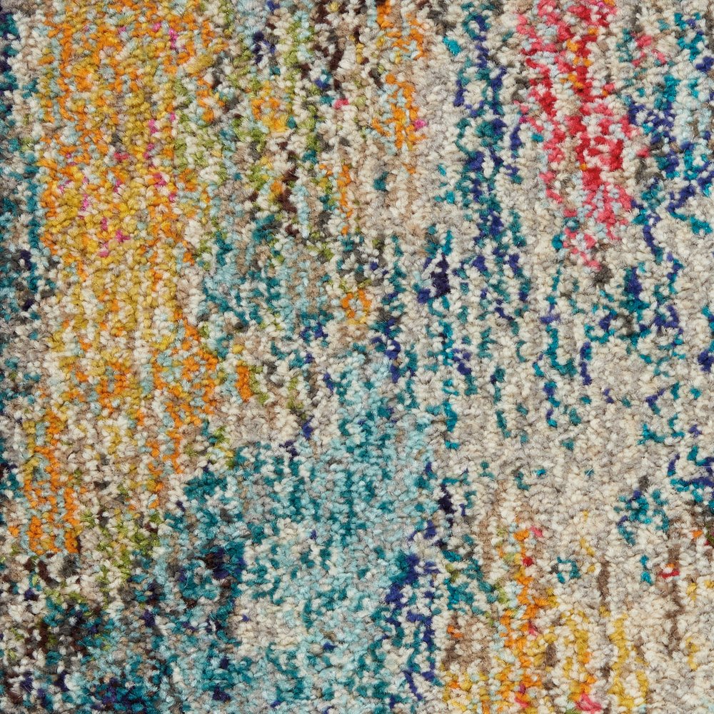 5' X 7' Multicolor Abstract Power Loom Non Skid Area Rug