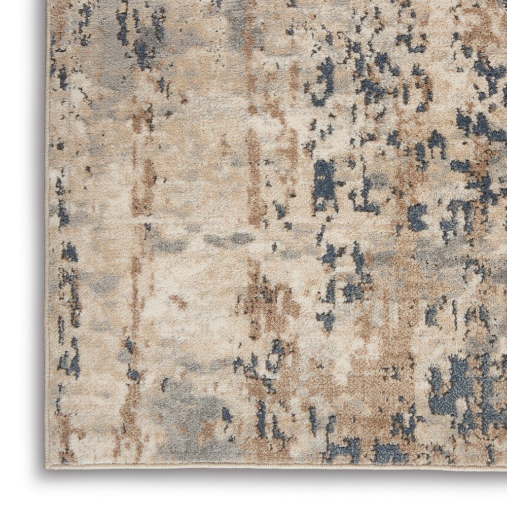 5' X 7' Beige And Grey Abstract Power Loom Non Skid Area Rug