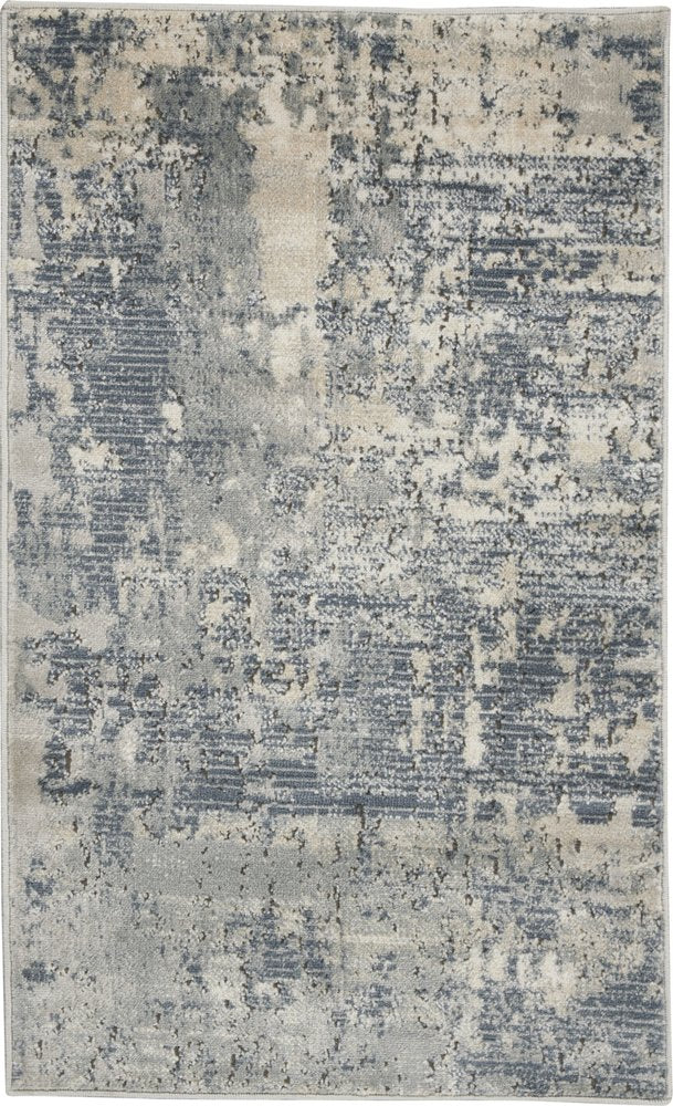 2' X 4' Beige And Gray Abstract Distressed Area Rug