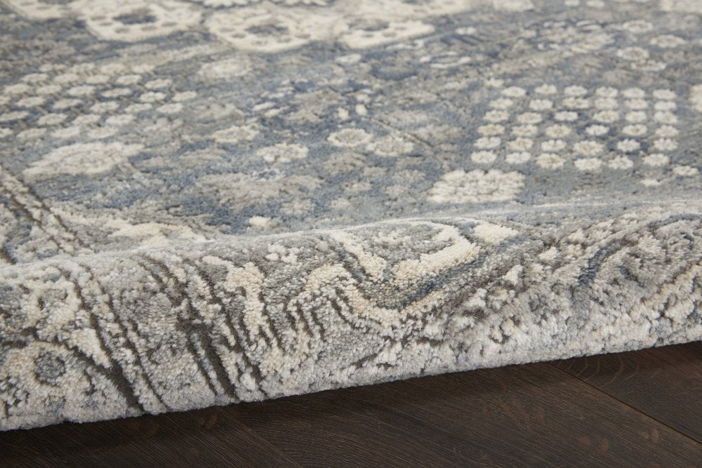 4' X 6' Grey And Ivory Oriental Power Loom Non Skid Area Rug