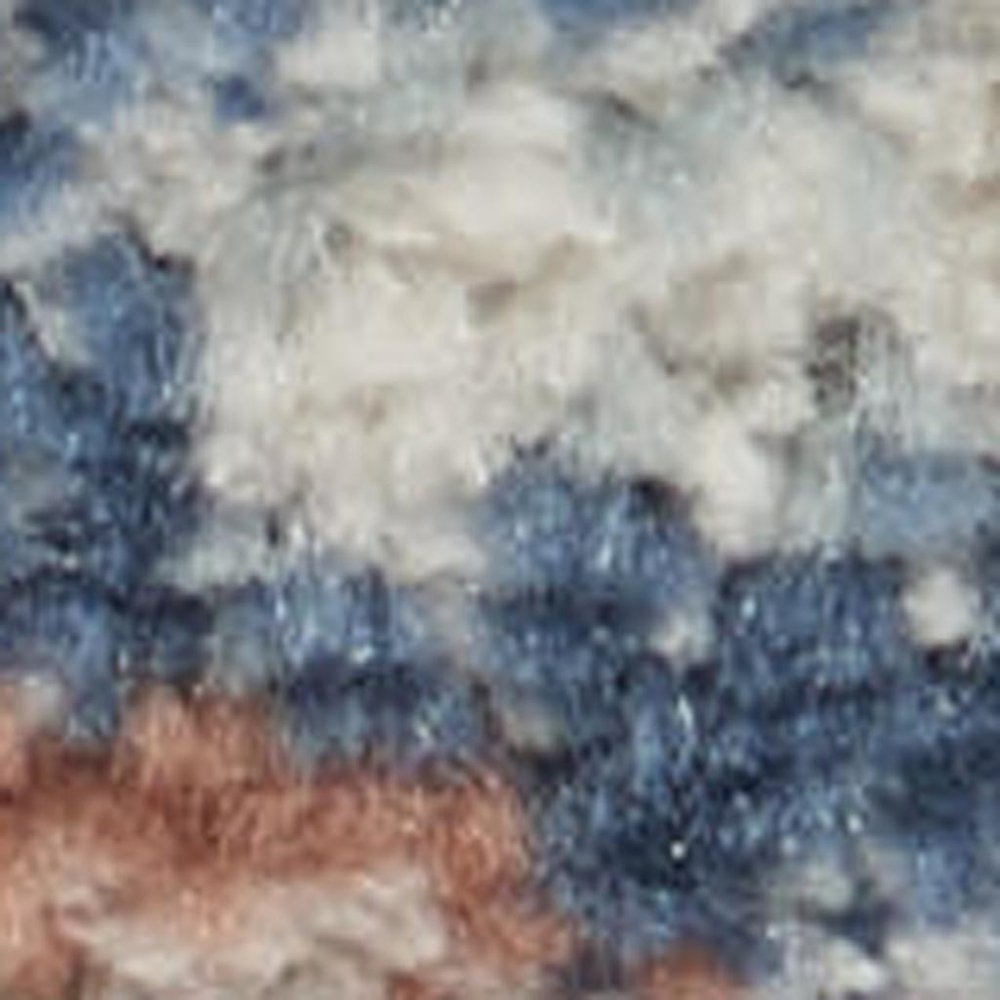 5' X 7' Ivory Abstract Power Loom Distressed Non Skid Area Rug