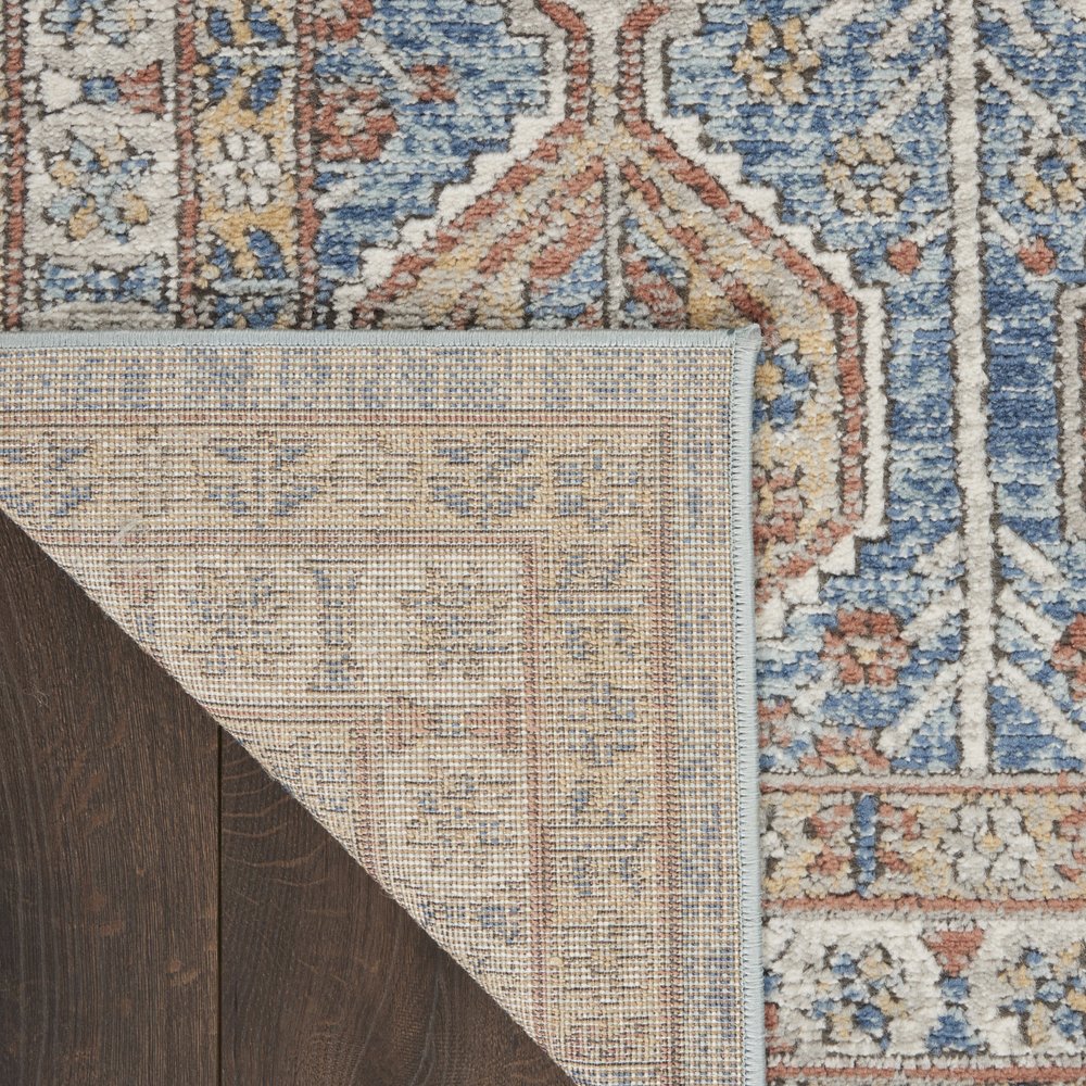 2' X 4' Blue Southwestern Power Loom Non Skid Area Rug