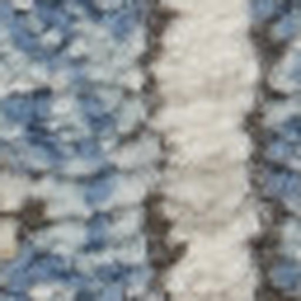 4' X 6' Blue Southwestern Power Loom Non Skid Area Rug