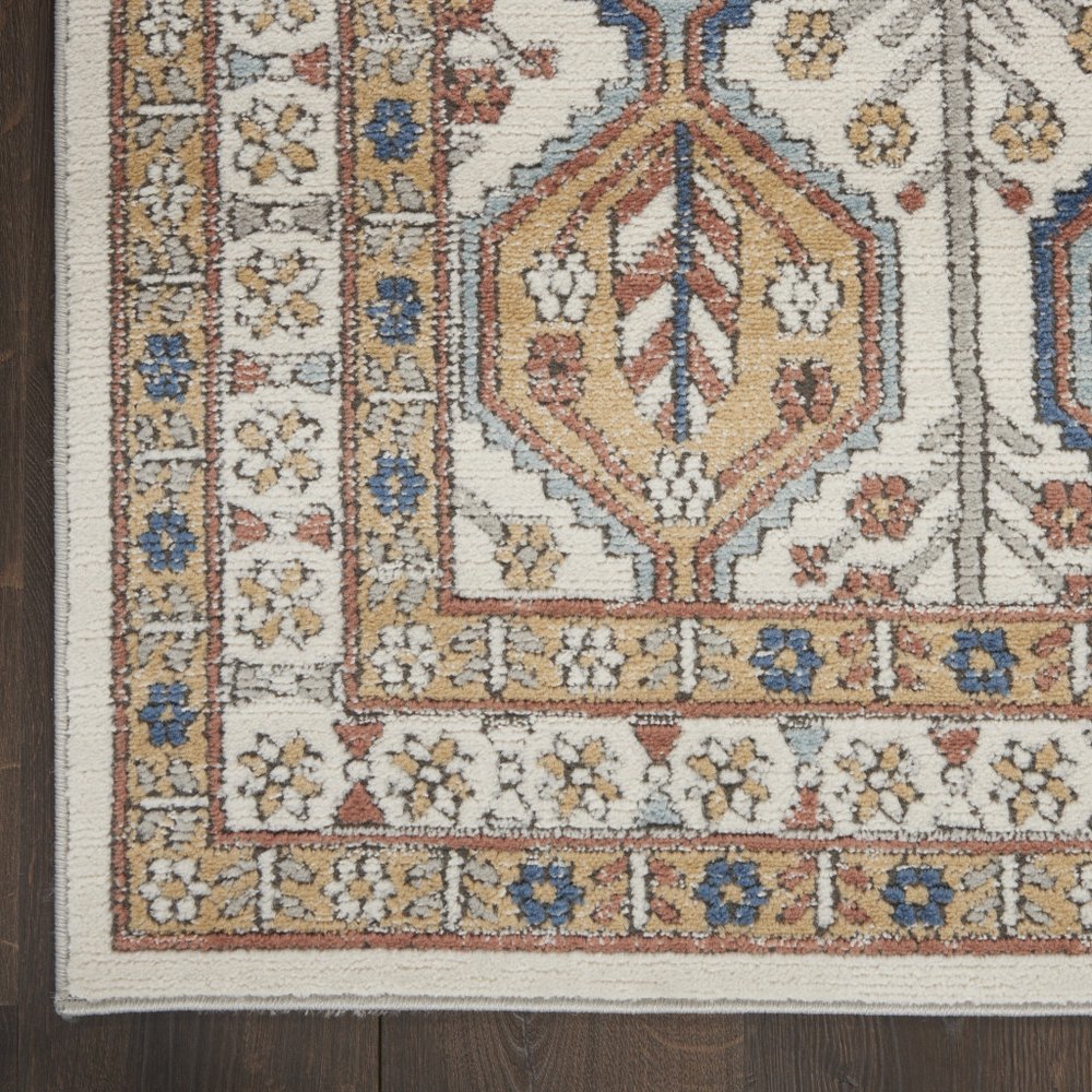 4' X 6' Ivory Southwestern Power Loom Non Skid Area Rug