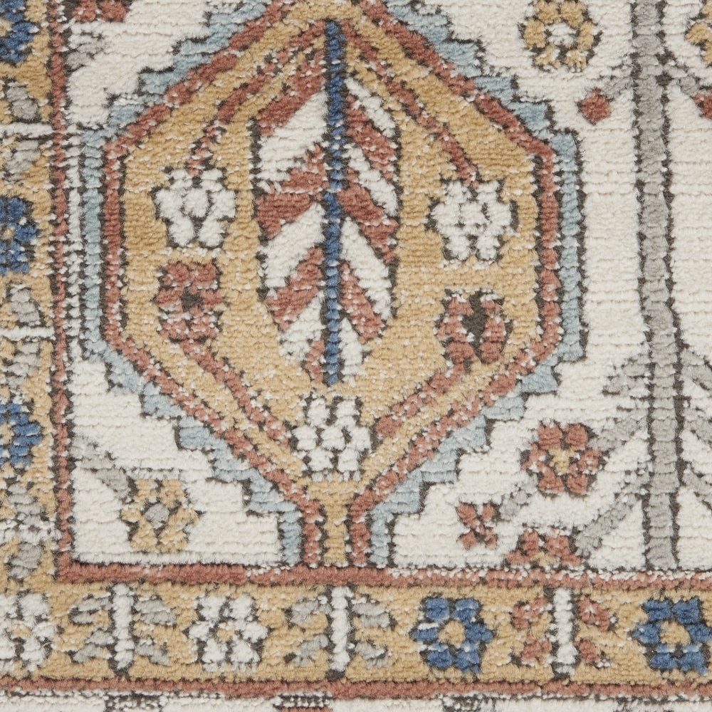 4' X 6' Ivory Southwestern Power Loom Non Skid Area Rug