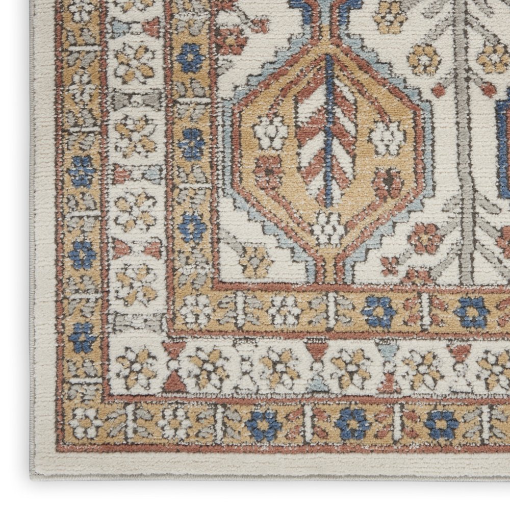 4' X 6' Ivory Southwestern Power Loom Non Skid Area Rug