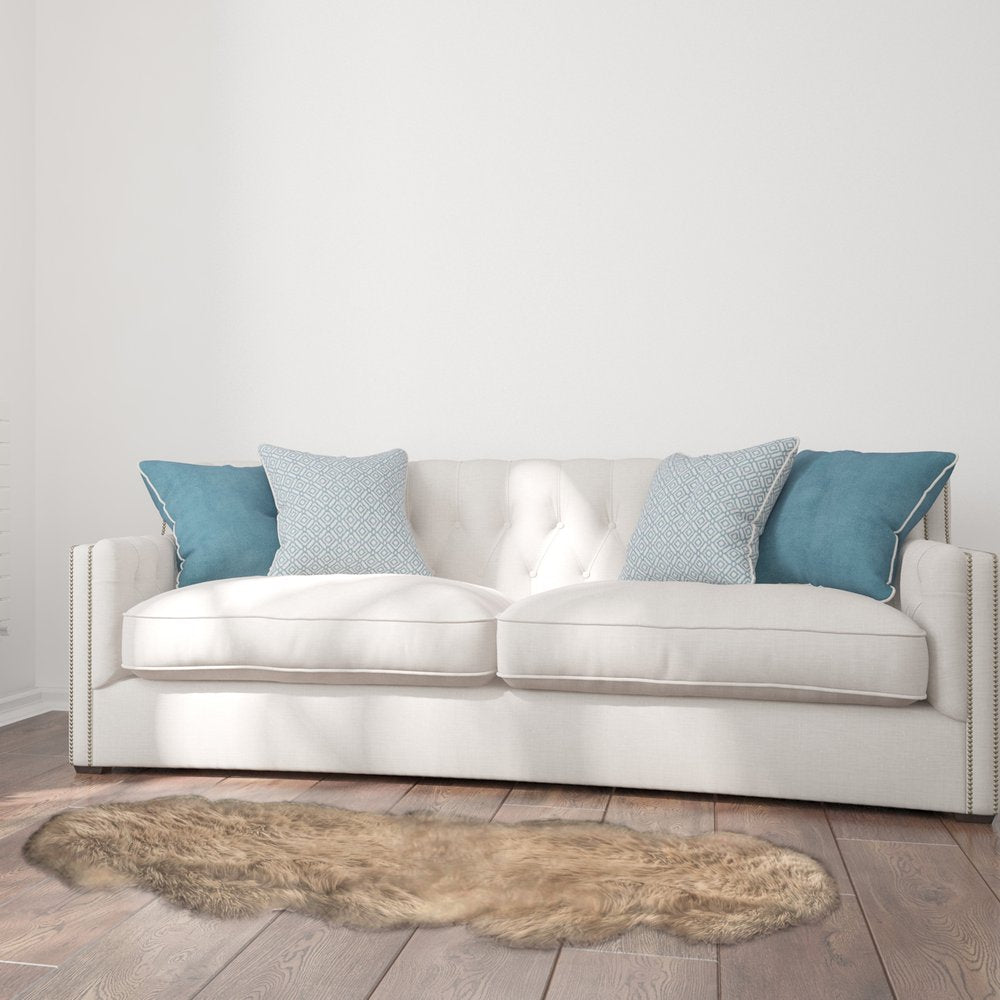 2' X 6' Platinum New Zealand Lambs Wool Handmade Area Rug