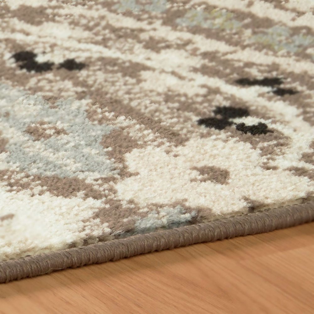 12' Beige And Ivory Floral Runner Rug