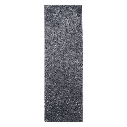 8' Gray Shag Distressed Runner Rug