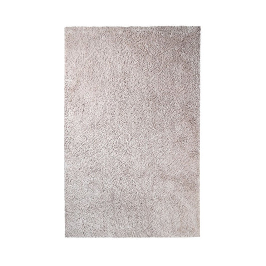 4' X 6' Beige Shag Handmade Area Rug