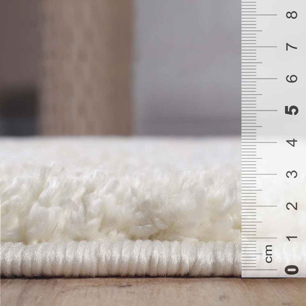 4' X 6' Ivory Shag Handmade Area Rug