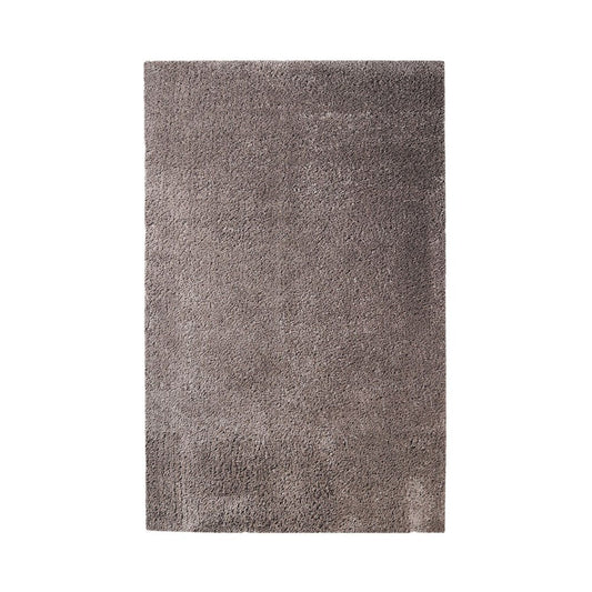 5' X 8' Taupe Shag Handmade Area Rug