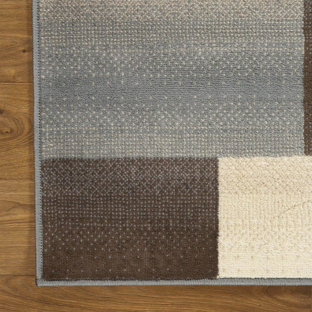 3' X 5' Gray Tan And Brown Patchwork Area Rug