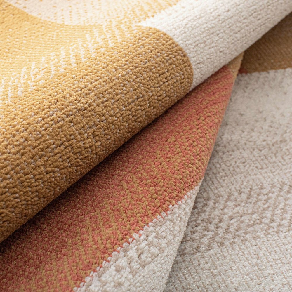 5' X 8' Terra Cotta Ivory And Brown Patchwork Area Rug