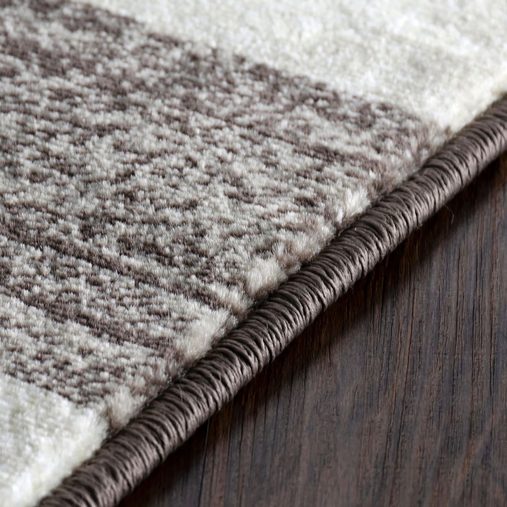 2' X 3' Beige And Brown Geometric Area Rug