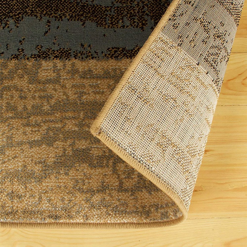 10' Blue And Beige Patchwork Runner Rug