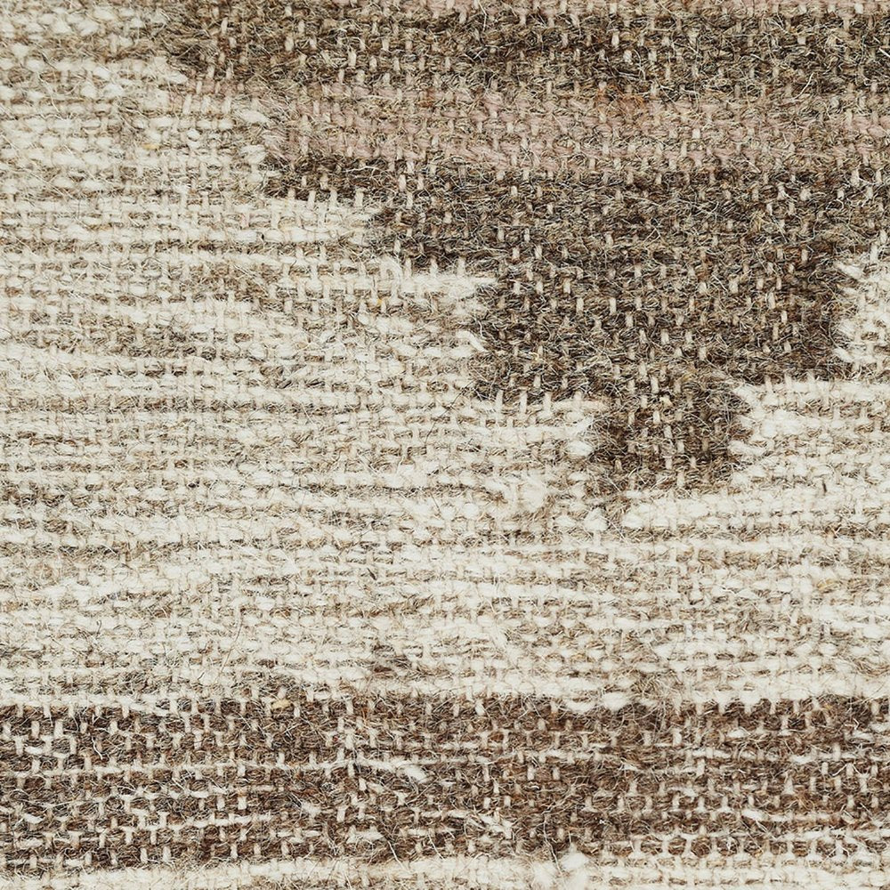 5' X 8' Gray And Brown Geometric Flatweave Handmade Area Rug With Fringe