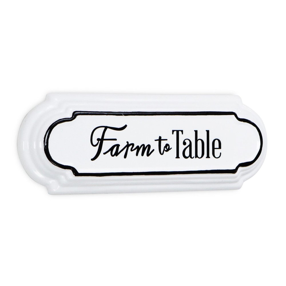 5" X 14" Black and White Farm To Table Metal Wall Decor