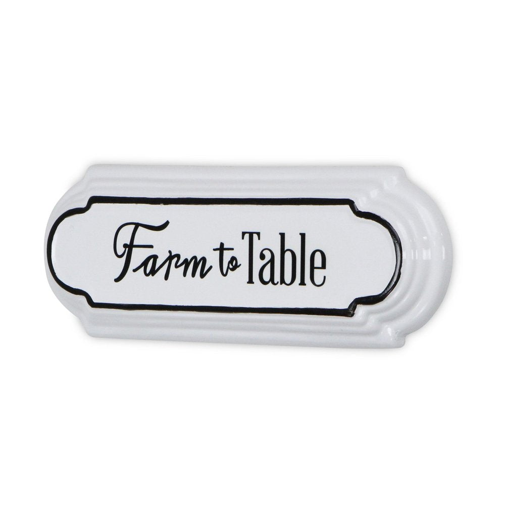 5" X 14" Black and White Farm To Table Metal Wall Decor