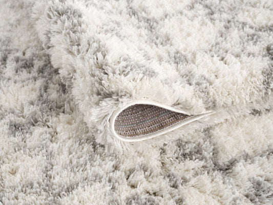 4' X 6' Gray and Ivory Southwestern Shag Power Loom Area Rug