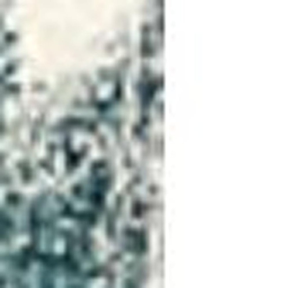 13' Blue And White Abstract Shag Runner Rug