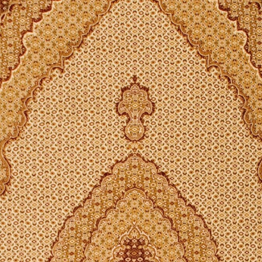 10' Beige And Ivory Oriental Runner Rug