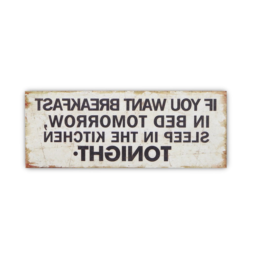 9" X 24" White and Black If You Want Breakfast Wood Wall Decor