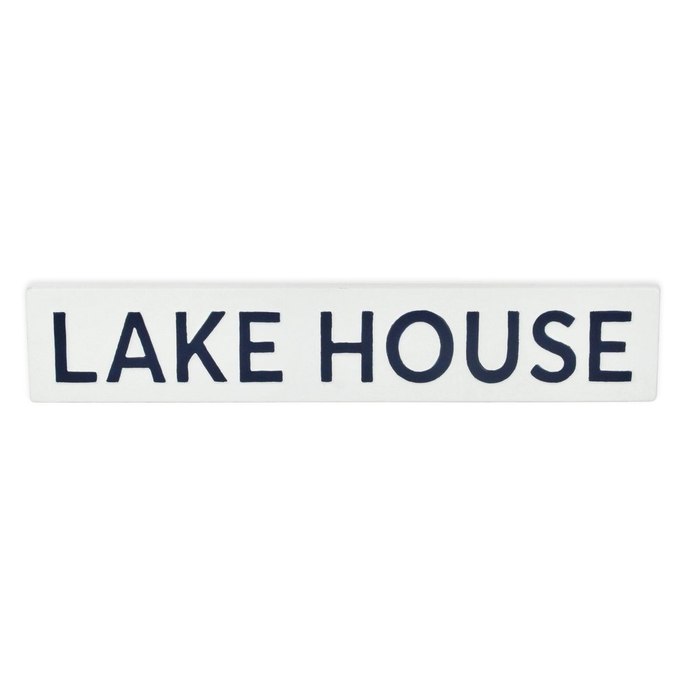 5" X 24" White Lake House Metal Wall Decor