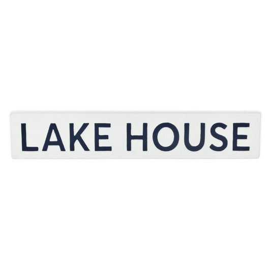 5" X 24" White Lake House Metal Wall Decor