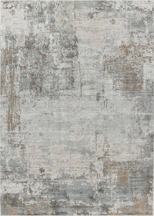 8' X 10' Beige And Gray Abstract Area Rug