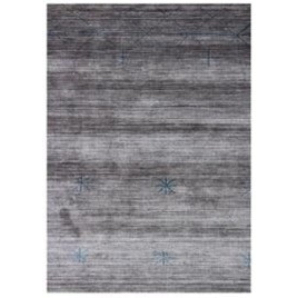 5' X 8' Gray and Teal Abstract Ombre with Stars Hand Loomed Area Rug