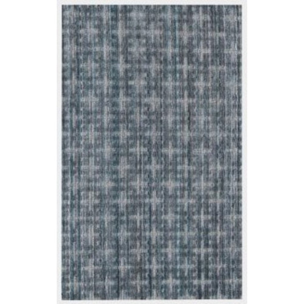 8' X 10' Blue And And Charcoal Hand Loomed Area Rug