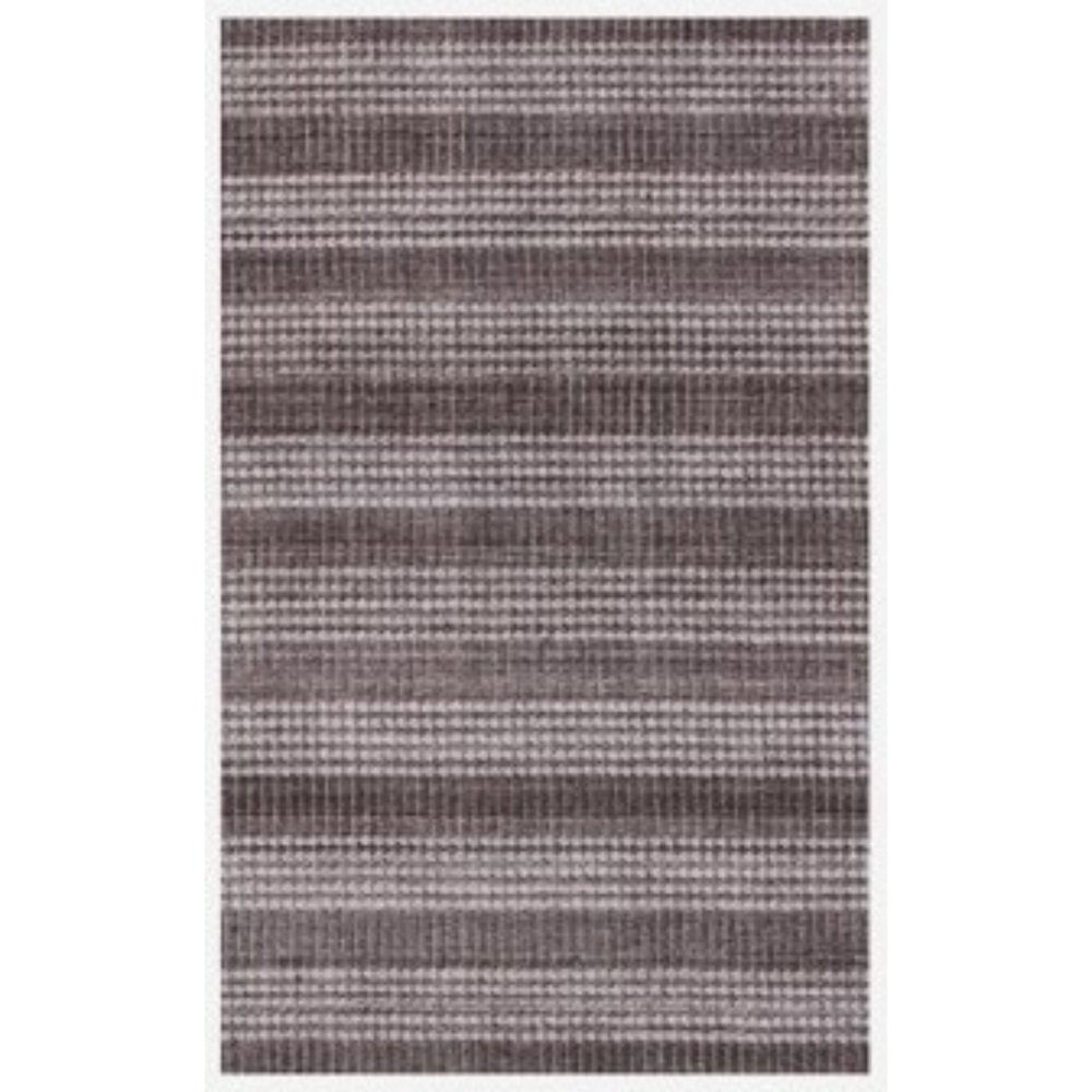 5' X 8' Rust And White Striped Hand Loomed Area Rug