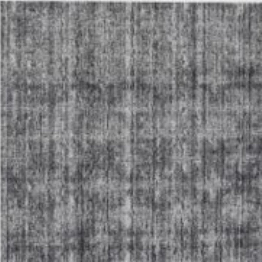 5' X 8' Dark Grey And Silver Plaid Cross Hand Loomed Area Rug