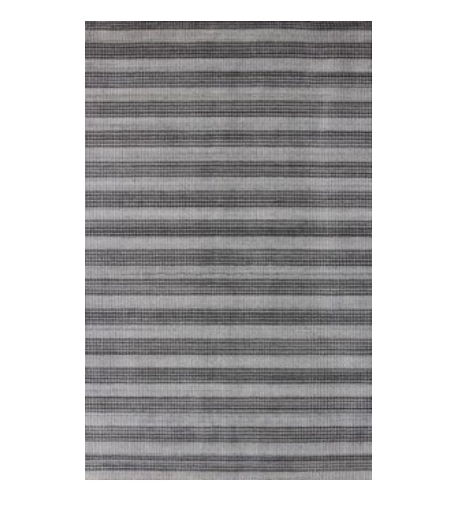9' X 12' Black And Dark Grey Hand Loomed Area Rug
