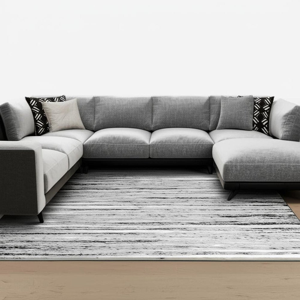 7' X 10' Grey Abstract Area Rug