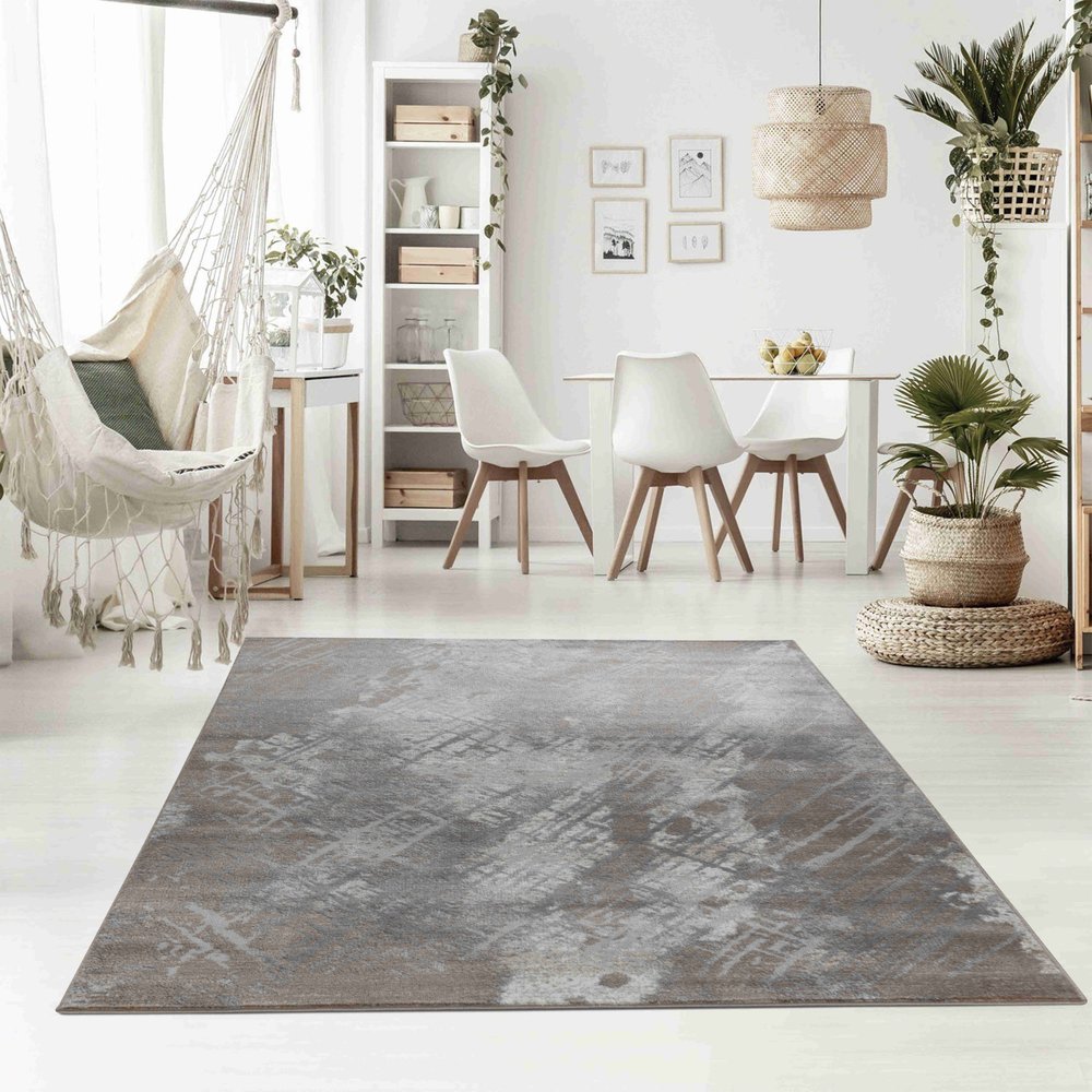 4' X 6' Brown Abstract Area Rug
