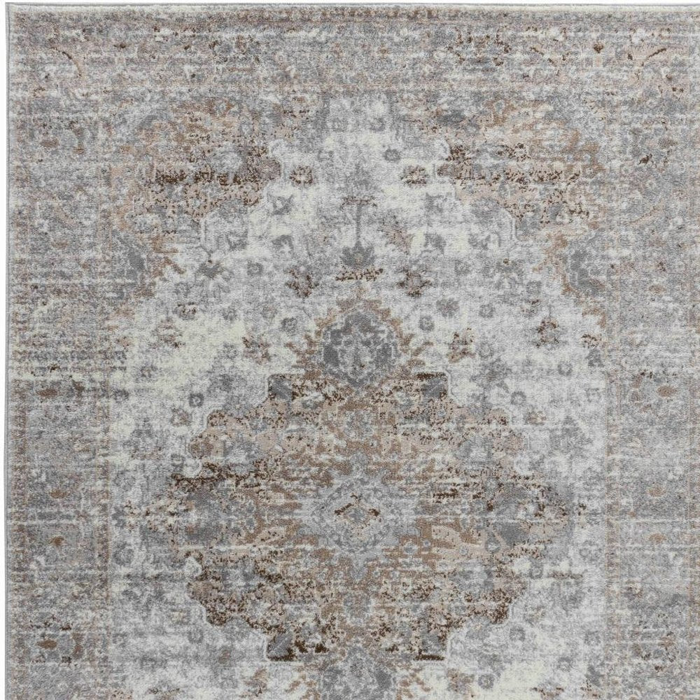 5' X 8' Brown Oriental Area Rug