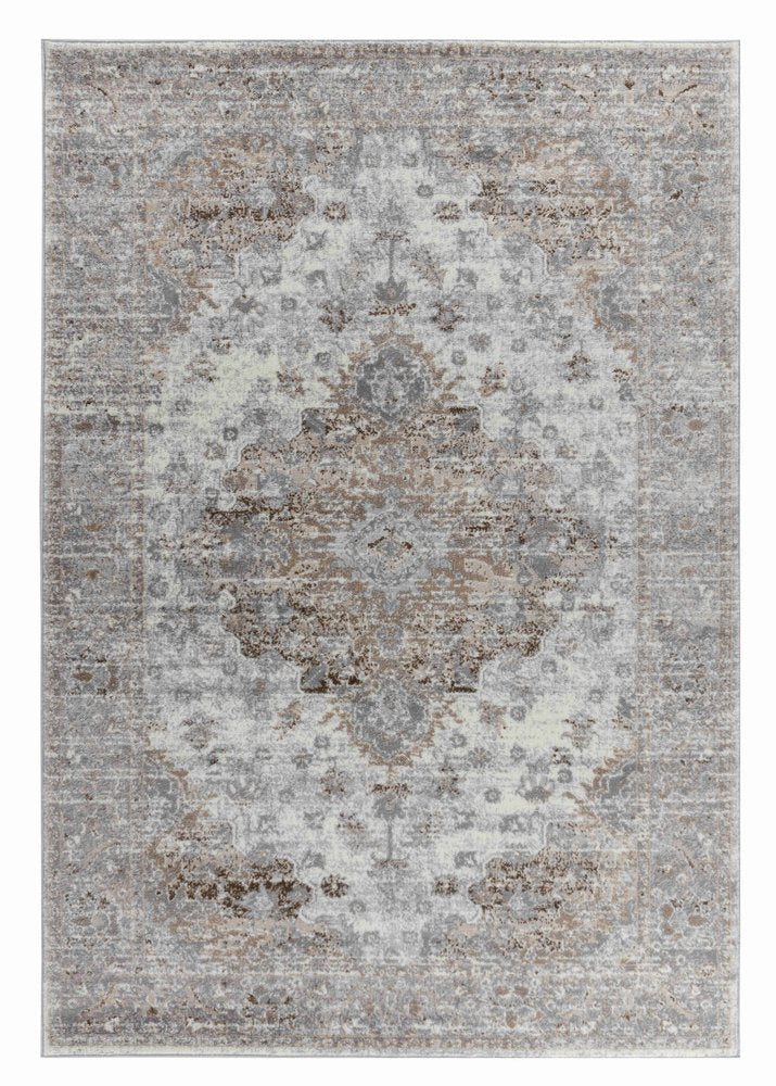 5' X 8' Brown Oriental Area Rug