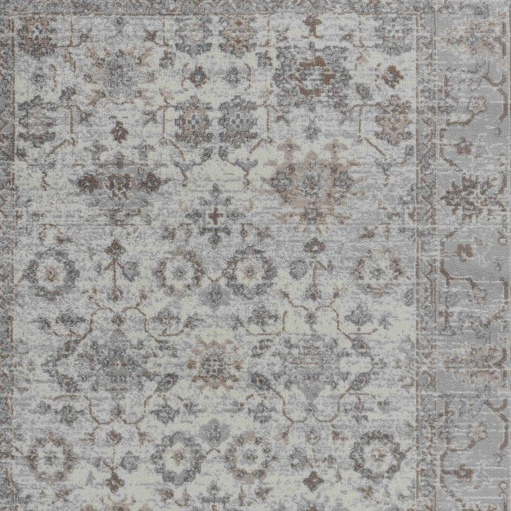 7' X 10' Grey Oriental Area Rug