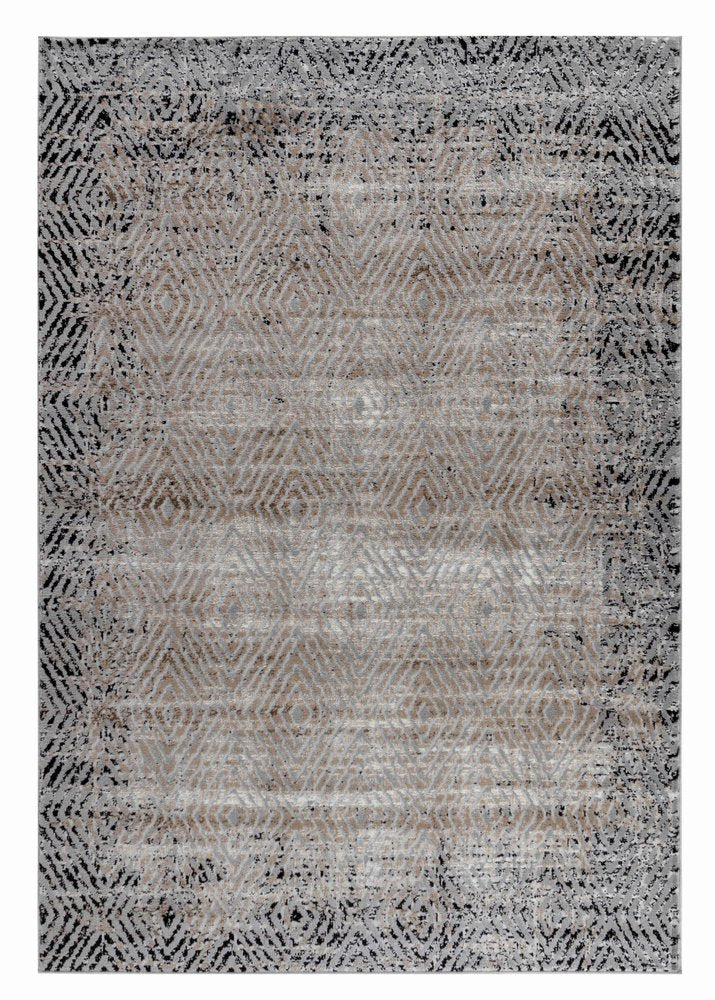 4' X 6' Brown Geometric Area Rug