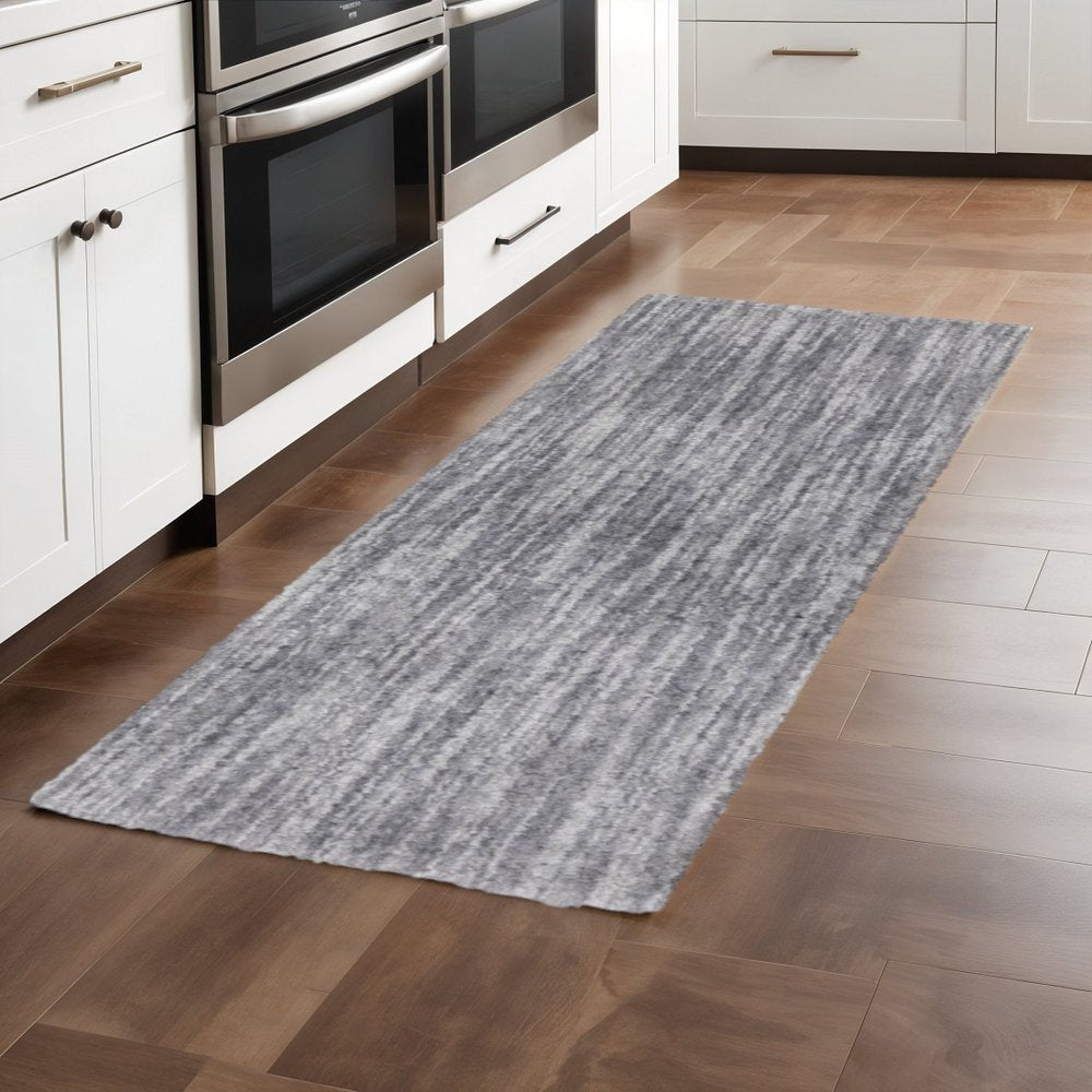 10' X 13' Grey Shag Power Loom Stain Resistant Area Rug