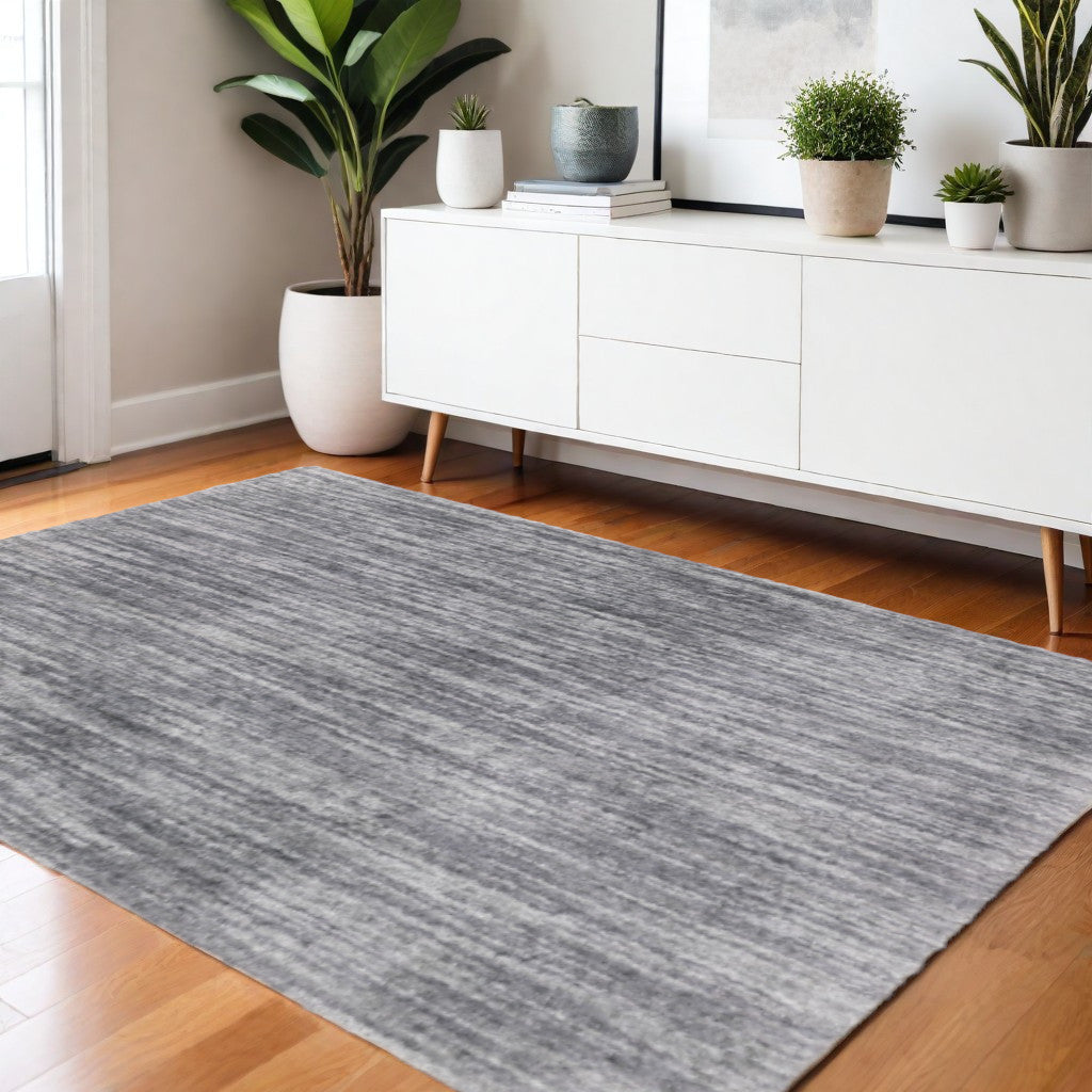 10' X 13' Grey Shag Power Loom Stain Resistant Area Rug